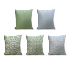 Set of 5 Cushion Cover - 50% Cotton 50% Polyester- 45x45cm (each)-35