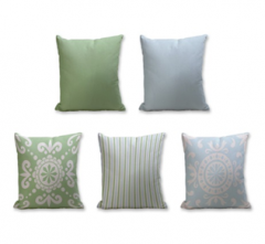 Set of 5 Cushion Cover - 50% Cotton 50% Polyester- 45x45cm (each)-36