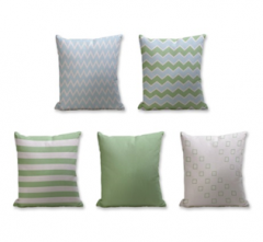 Set of 5 Cushion Cover - 50% Cotton 50% Polyester- 45x45cm (each)-46
