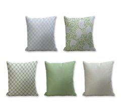 Set of 5 Cushion Cover - 50% Cotton 50% Polyester- 45x45cm (each)-48