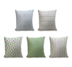Set of 5 Cushion Cover - 50% Cotton 50% Polyester- 45x45cm (each)-49