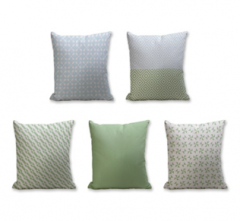 Set of 5 Cushion Cover - 50% Cotton 50% Polyester- 45x45cm (each)-50