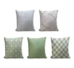 Set of 5 Cushion Cover - 50% Cotton 50% Polyester- 45x45cm (each)-51
