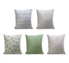 Set of 5 Cushion Cover - 50% Cotton 50% Polyester- 45x45cm (each)-52