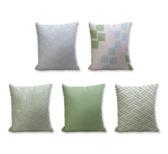 Set of 5 Cushion Cover - 50% Cotton 50% Polyester- 45x45cm (each)-53