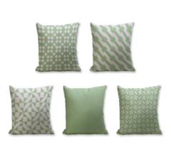 Set of 5 Cushion Cover - 50% Cotton 50% Polyester- 45x45cm (each)-55