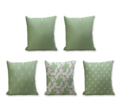 Set of 5 Cushion Cover - 50% Cotton 50% Polyester- 45x45cm (each)-57