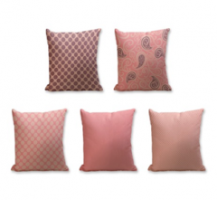 Set of 5 Cushion Cover - 50% Cotton 50% Polyester- 45x45cm (each)-77