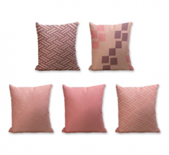 Set of 5 Cushion Cover - 50% Cotton 50% Polyester- 45x45cm (each)-82