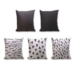 Set of 5 Cushion Cover - 50% Cotton 50% Polyester- 45x45cm (each)-88