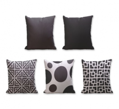Set of 5 Cushion Cover - 50% Cotton 50% Polyester- 45x45cm (each)-95