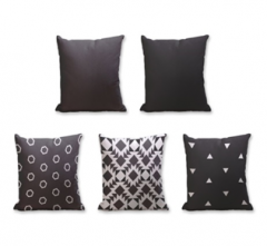 Set of 5 Cushion Cover - 50% Cotton 50% Polyester- 45x45cm (each)-100