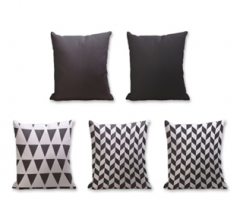Set of 5 Cushion Cover - 50% Cotton 50% Polyester- 45x45cm (each)-101