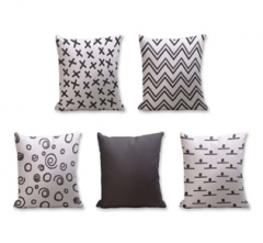 Set of 5 Cushion Cover - 50% Cotton 50% Polyester- 45x45cm (each)-103