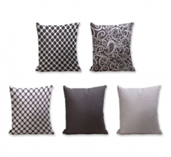 Set of 5 Cushion Cover - 50% Cotton 50% Polyester- 45x45cm (each)-106