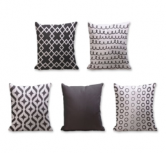 Set of 5 Cushion Cover - 50% Cotton 50% Polyester- 45x45cm (each)-107