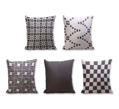 Set of 5 Cushion Cover - 50% Cotton 50% Polyester- 45x45cm (each)-109