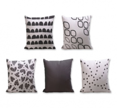 Set of 5 Cushion Cover - 50% Cotton 50% Polyester- 45x45cm (each)-110