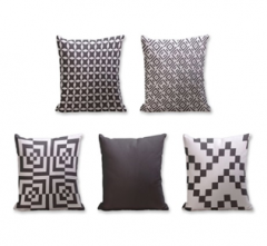 Set of 5 Cushion Cover - 50% Cotton 50% Polyester- 45x45cm (each)-114