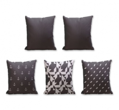 Set of 5 Cushion Cover - 50% Cotton 50% Polyester- 45x45cm (each)-115