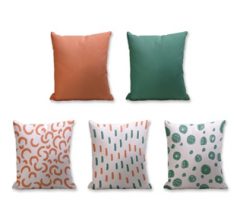 Set of 5 Cushion Cover - 50% Cotton 50% Polyester- 45x45cm (each)-118
