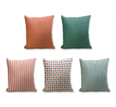 Set of 5 Cushion Cover - 50% Cotton 50% Polyester- 45x45cm (each)-119