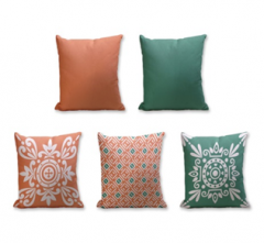Set of 5 Cushion Cover - 50% Cotton 50% Polyester- 45x45cm (each)-122