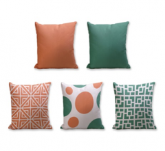 Set of 5 Cushion Cover - 50% Cotton 50% Polyester- 45x45cm (each)-124