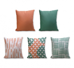 Set of 5 Cushion Cover - 50% Cotton 50% Polyester- 45x45cm (each)-126