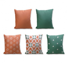 Set of 5 Cushion Cover - 50% Cotton 50% Polyester- 45x45cm (each)-129