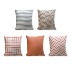 Set of 5 Cushion Cover - 50% Cotton 50% Polyester- 45x45cm (each)-131