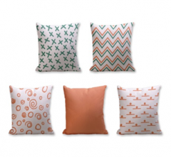 Set of 5 Cushion Cover - 50% Cotton 50% Polyester- 45x45cm (each)-132