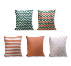 Set of 5 Cushion Cover - 50% Cotton 50% Polyester- 45x45cm (each)-133