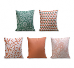 Set of 5 Cushion Cover - 50% Cotton 50% Polyester- 45x45cm (each)-134
