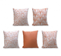 Set of 5 Cushion Cover - 50% Cotton 50% Polyester- 45x45cm (each)-141
