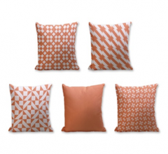 Set of 5 Cushion Cover - 50% Cotton 50% Polyester- 45x45cm (each)-142