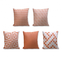 Set of 5 Cushion Cover - 50% Cotton 50% Polyester- 45x45cm (each)-143