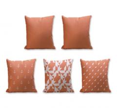 Set of 5 Cushion Cover - 50% Cotton 50% Polyester- 45x45cm (each)-144