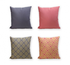 Set of 4 Cushion Cover - 50% Cotton 50% Polyester- 45x45cm (each) -156