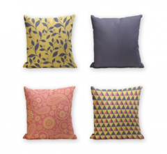 Set of 4 Cushion Cover - 50% Cotton 50% Polyester- 45x45cm (each) -163