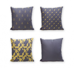 Set of 4 Cushion Cover - 50% Cotton 50% Polyester- 45x45cm (each) -173