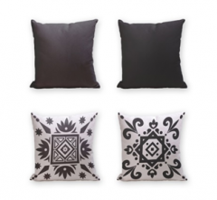 Set of 4 Cushion Cover - 50% Cotton 50% Polyester- 45x45cm (each) -241