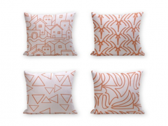 Set of 4 Cushion Cover - 50% Cotton 50% Polyester- 45x45cm (each) -286