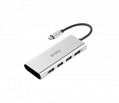 ابولو 4 في 1 من Wiwu Usb-C Hub A440 باللون الرصاصي