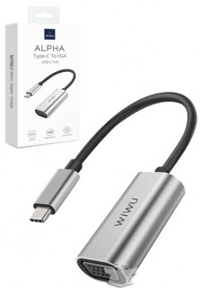 الفا من Wiwu Type-C To Vga Usb-C Hub باللون الرمادي