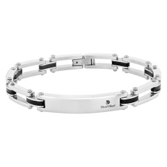Dion Villard Stainless Steel Chain Link Bracelet DVBC19061BLA