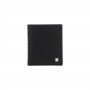 Dion villard leather wallet, BIFOLD, black color, carbon fiber, RFID Blocking DVL1911BC