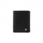 Dion villard leather wallet, Tri-fold, black color, carbon fiber, RFID Blocking DVL1913BC