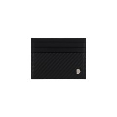 Dion villard leather wallet, Card holder, black color, carbon fiber, RFID Blocking DVL1915BC