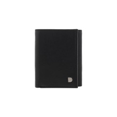 Dion villard leather wallet, Tri-fold, black color, RFID Blocking DVL1924B